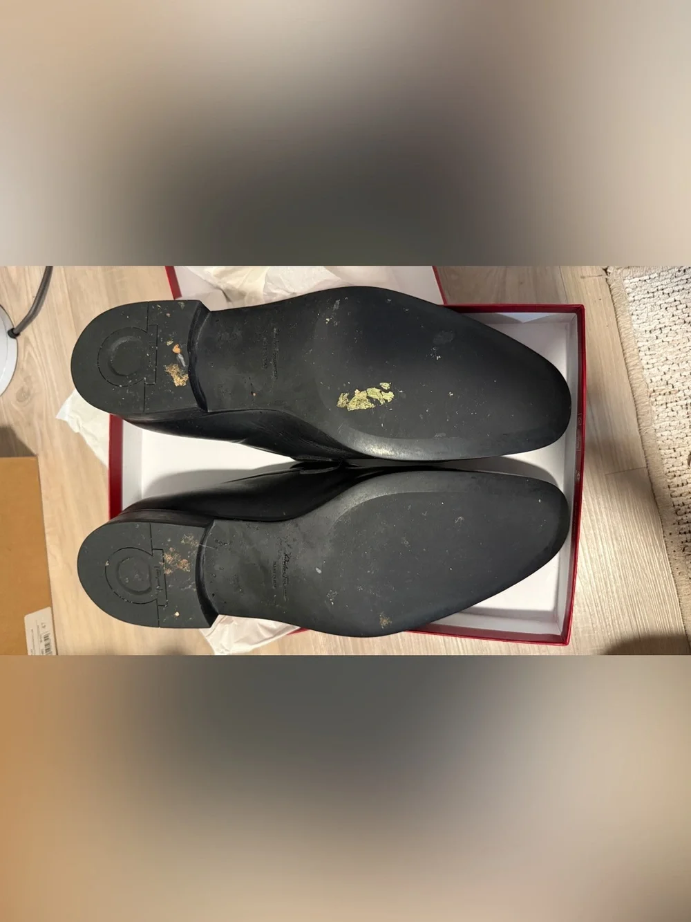 Salvatore Ferragamo Black Leather Bit Slip-On Loafers